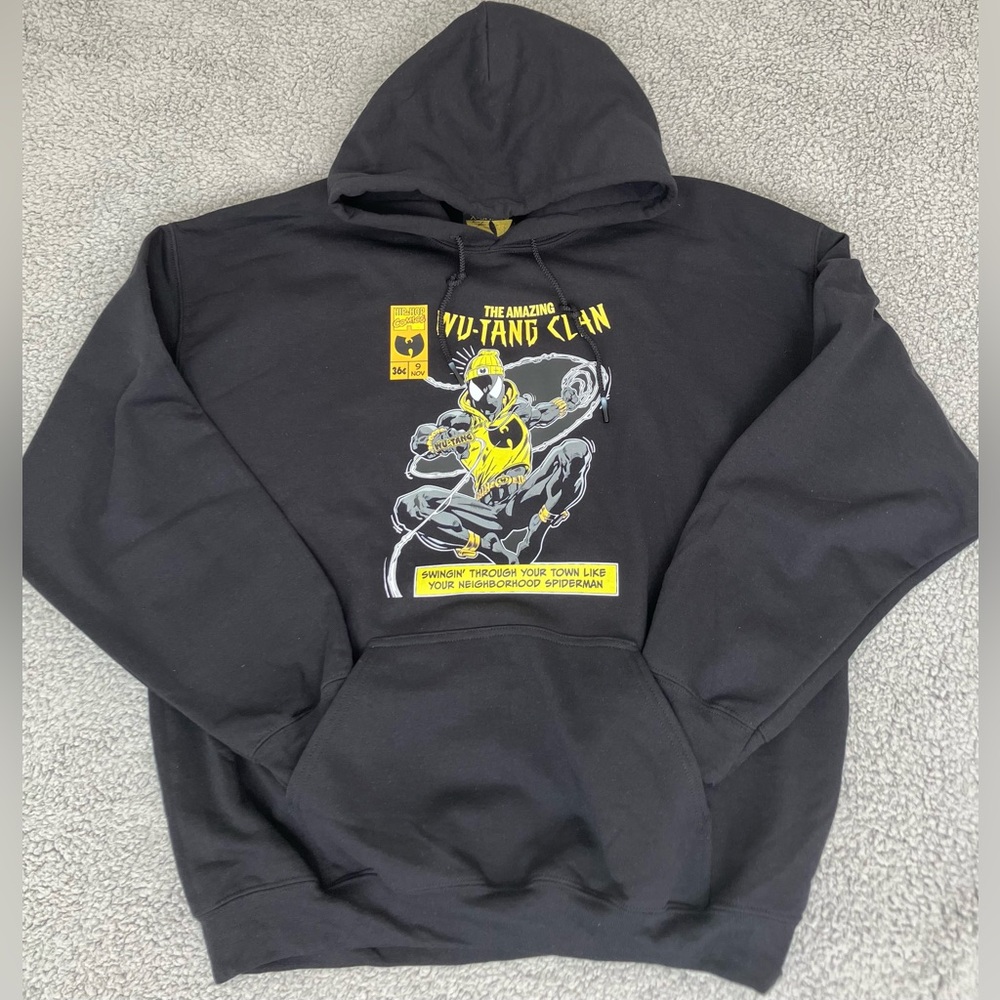 Wu-Tang Spiderman Collab | Protect Ya Neck Lyrics Comic Black Hoodie